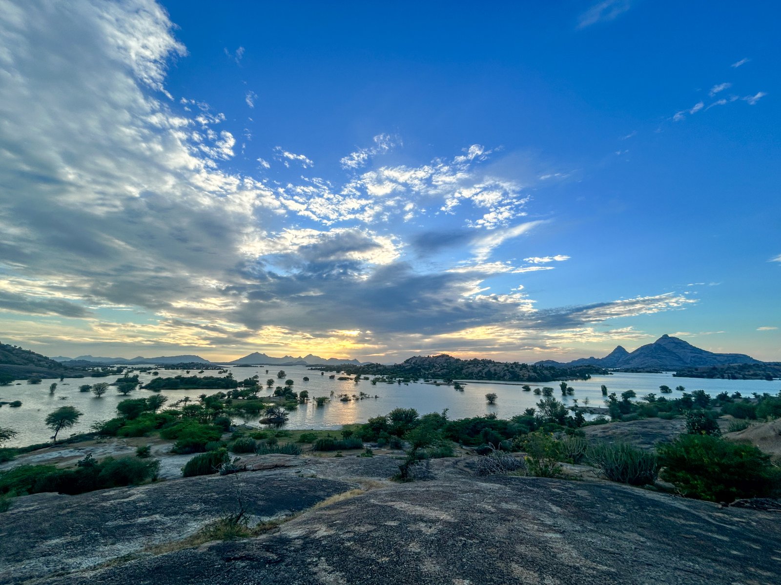 Dramatic granite ridgelines of Jawai at sunset